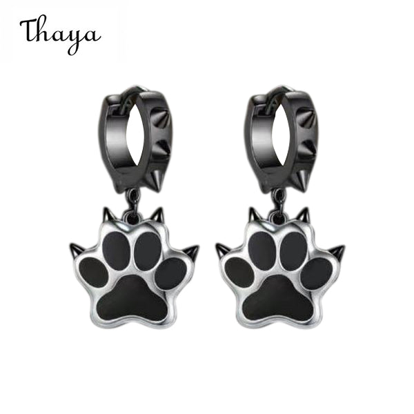 Parure de bijoux punk Thaya en argent 925 avec chien rebelle