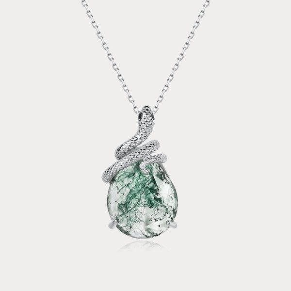 Thaya S925 Silver Green Moss Stone Pendant