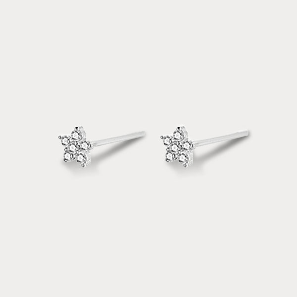 Thaya 925 Silver Flower Zircon Earrings