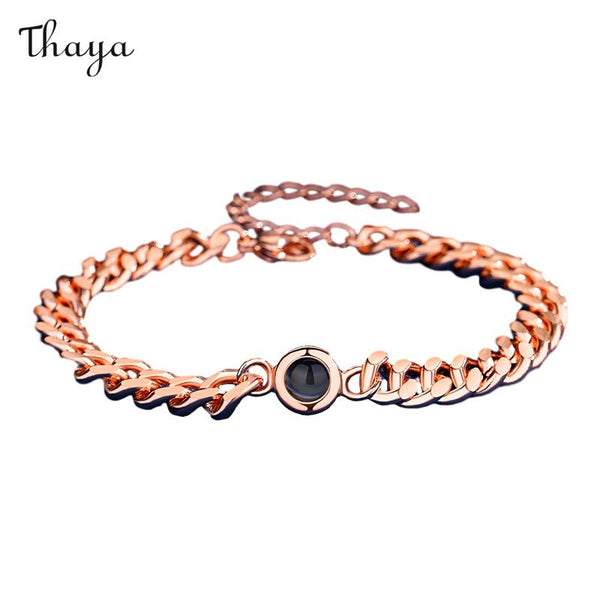 Thaya Personalized Curb Chain Photo Bracelet
