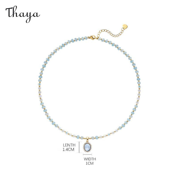 Thaya Aquamarine Beaded Necklace