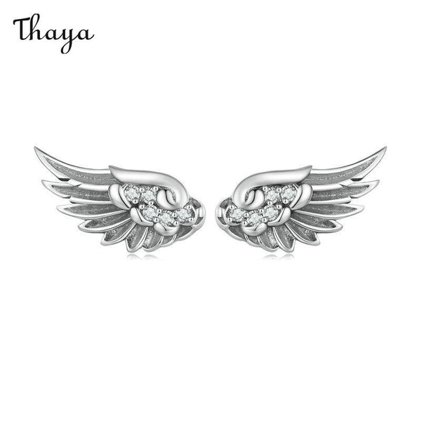 Thaya 925 Silver Angel Feather Wings Earrings
