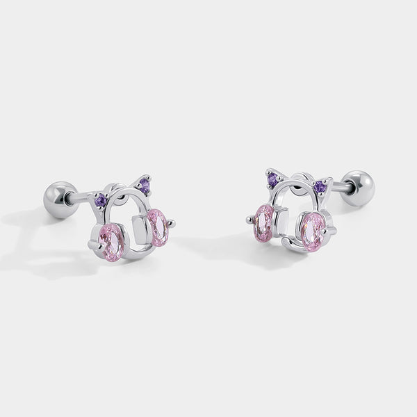 Thaya Pink Cat Gaming Earrings