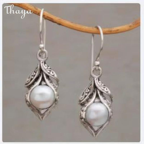 Thaya Elegant Pearl Drop Earrings