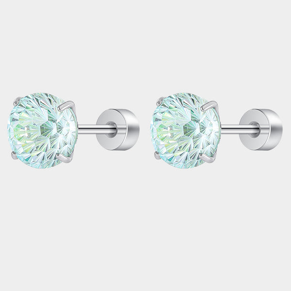Thaya Mint Green  Fireworks Cut Earrings