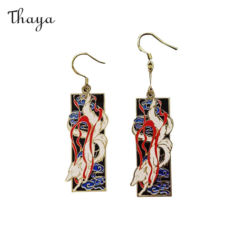Thaya Vintage Little Fox mit Ohrringen mit neun Schwänzen