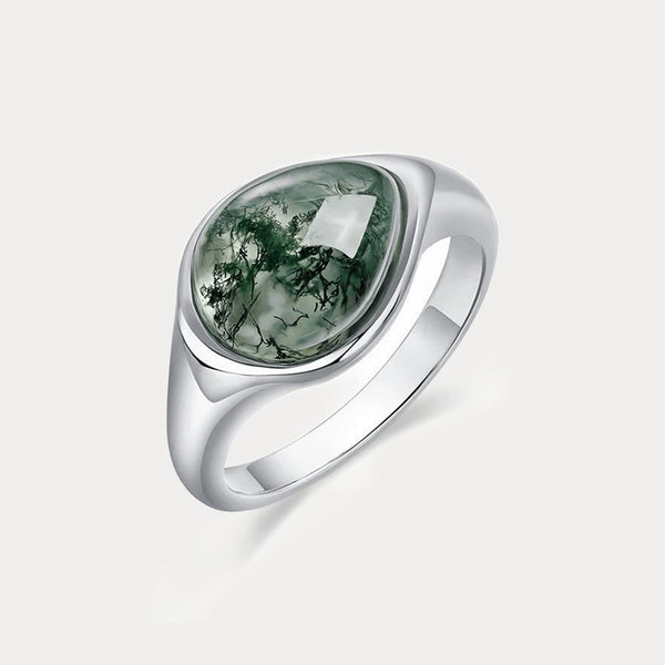 Thaya S925 Silver Moss Stone Ring
