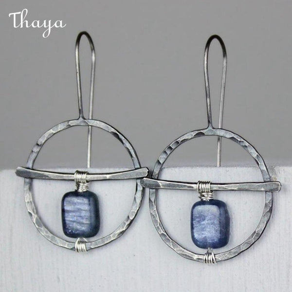 Thaya Retro Wound Lapis Lillet Earrings