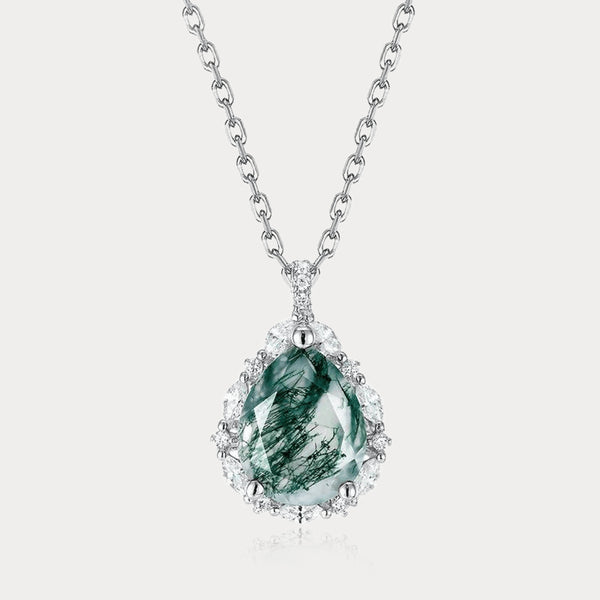 Thaya S925 Silver Green Moss Stone Pendant