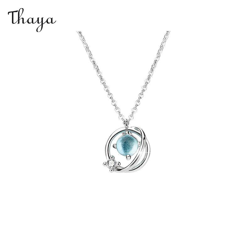 Thaya 925 Silber Blau Aurora Halskette