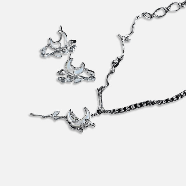 Thaya Moon Rose Necklace & Earrings