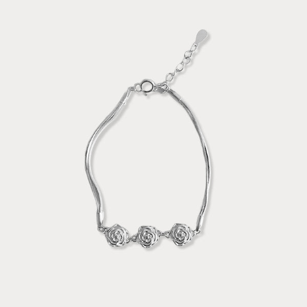 Thaya 925 Silber Rose Schlangenknochen Kettenarmband