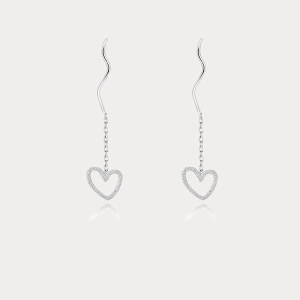 Thaya 925 Silver Heart Wire Earrings