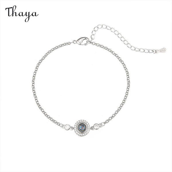 Thaya Personalized Round Zircon Photo Bracelet