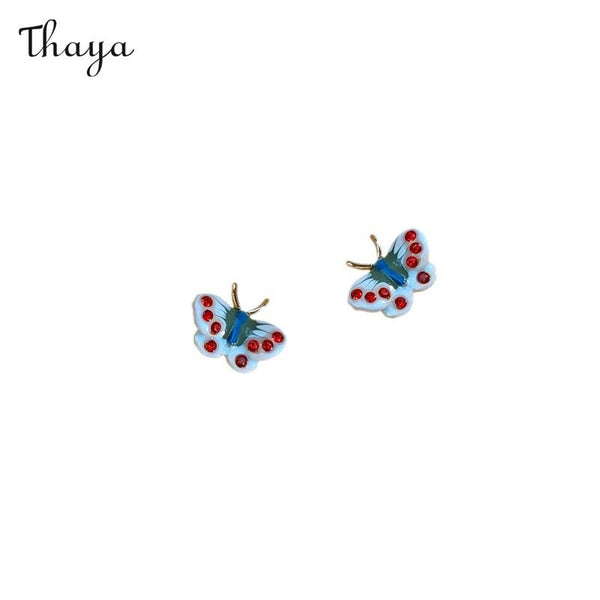 Thaya Lovely Enamel Butterfly Earrings