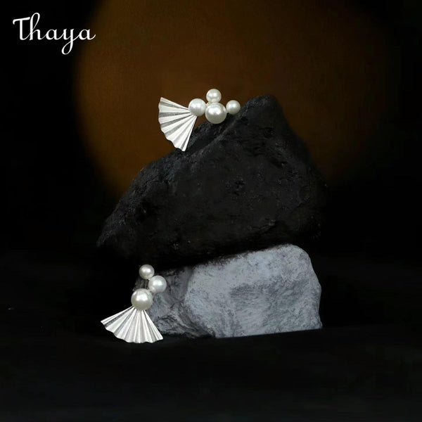 Thaya Elegant Pearl Fan Earrings