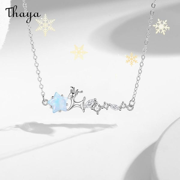 Thaya S925 Silver Joyful Christmas Elk Necklace Bracelet