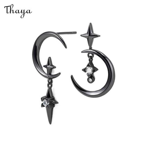 Thaya Original Design Moon Crystal Stud Earrings
