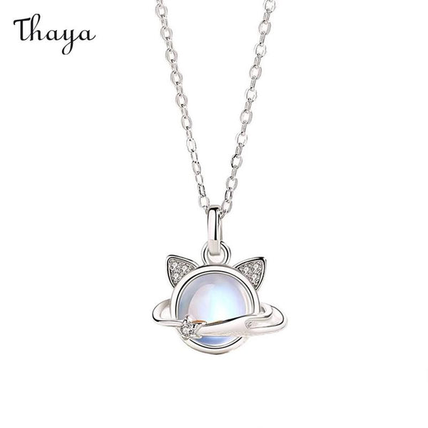 Thaya 925 silver Planet Cat Necklace
