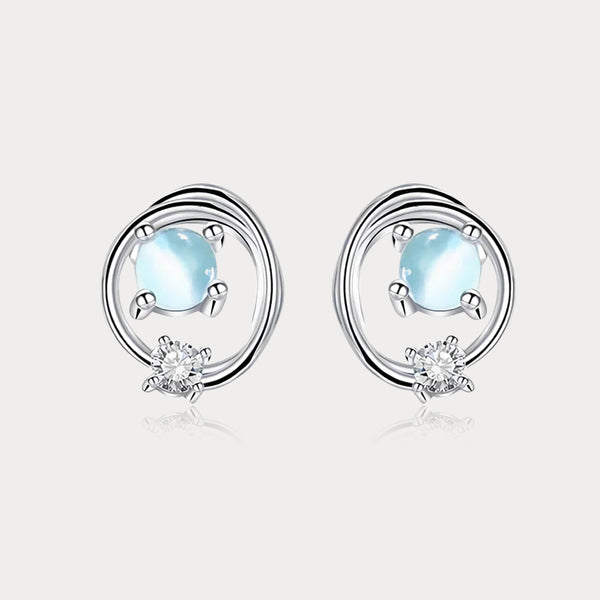 Thaya 925 Silver Saturn Stud Earrings