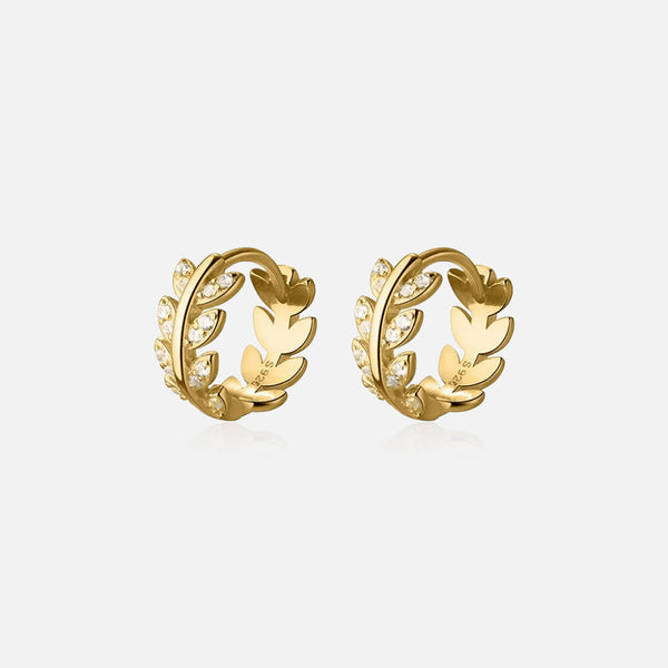 Thaya 925 Silver Leaf Diamond Ear Buckle