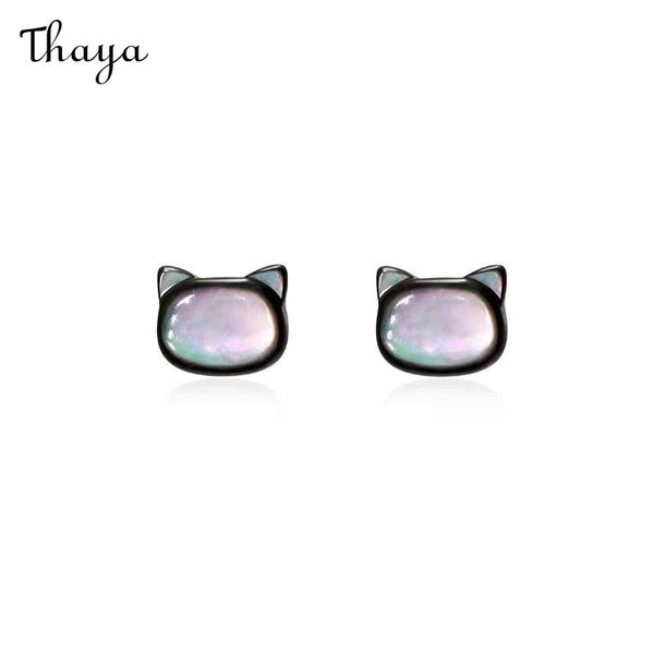 Boucles d'Oreilles Chat Coquillage Argent 925 Thaya