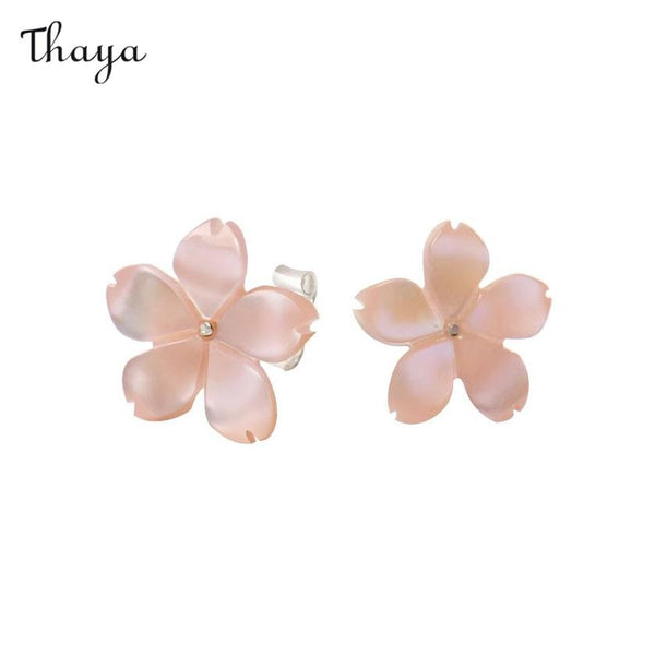 Thaya 925 Silver Cherry Blossom Earrings Evoke Serene Beauty