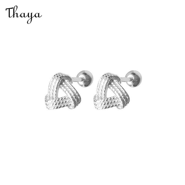 Thaya  999 Silver Twist Screw Earrings