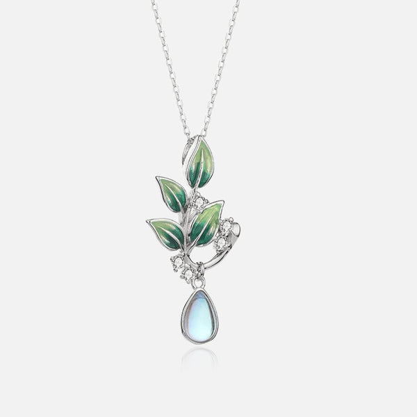 Thaya 925 Silver Epoxy Leaf Necklace