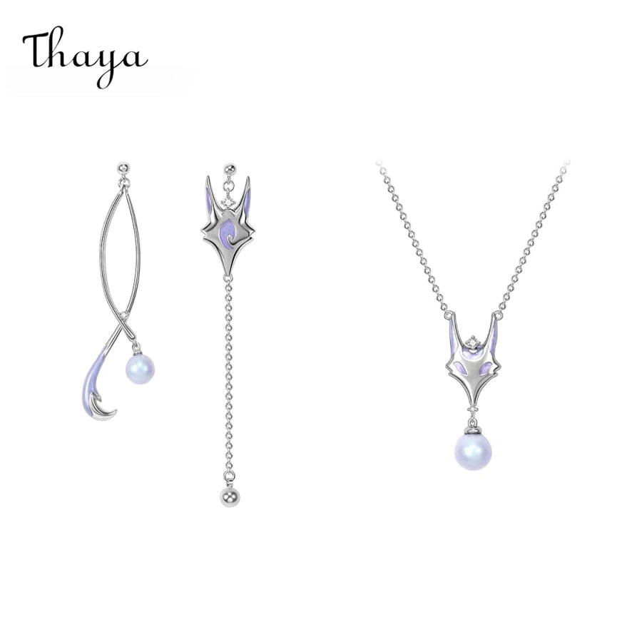 Thaya 925 Silber Fuchs Ohrringe Halskette