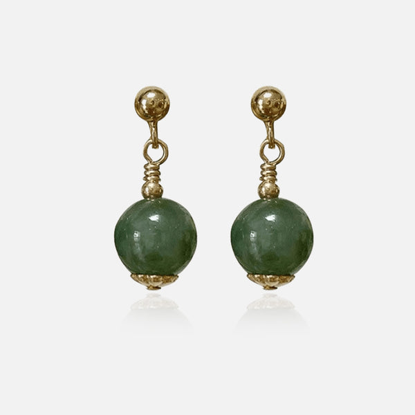 Thaya 925 Silber Jade Kugel Ohrringe