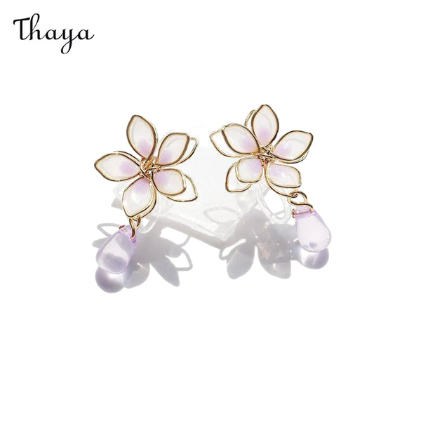 Thaya Colorful Cherry Blossom  Earrings