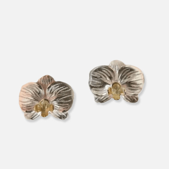 Boucles d'oreilles élégantes en fleur d'orchidée Thaya