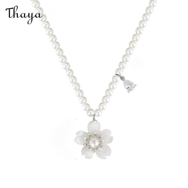 Thaya White Flower Pearl Necklace