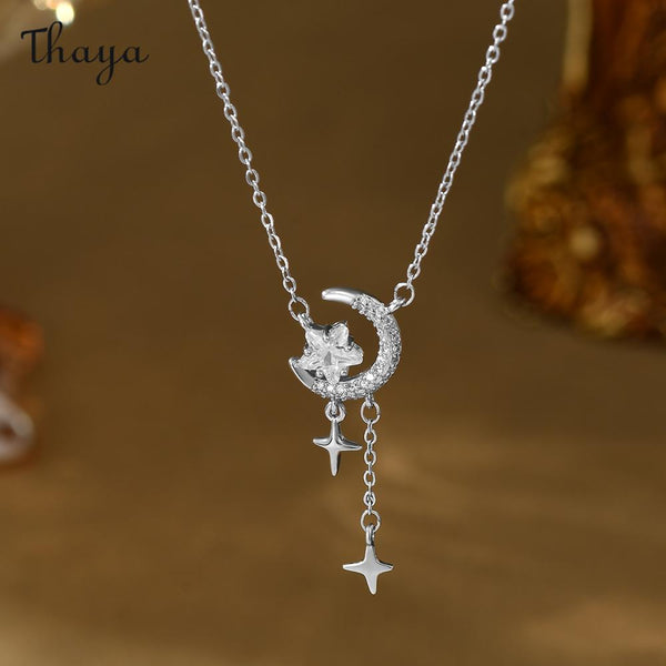 Thaya Star and Moon Pendant Necklace