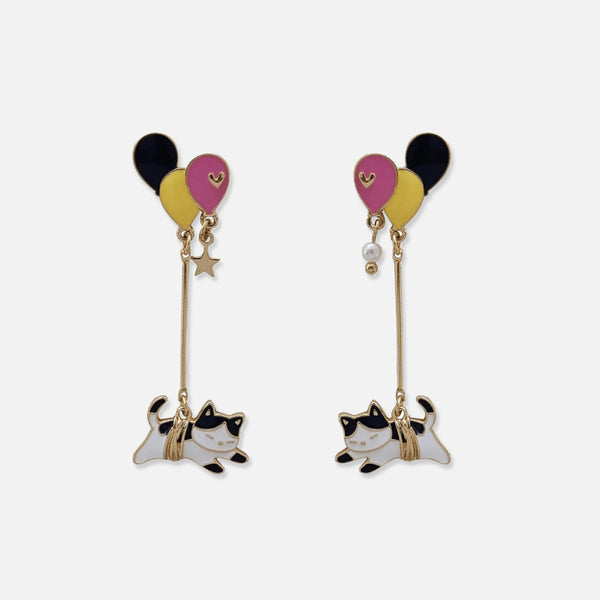 Thaya Balloon Cat Drop Earrings