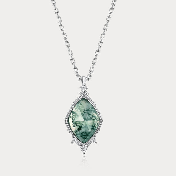 Thaya S925 Silver Moss Stone Necklace