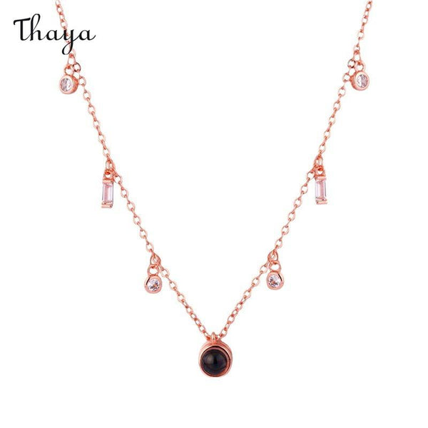 Thaya Personalized Paper Clip Chain Photo Necklace