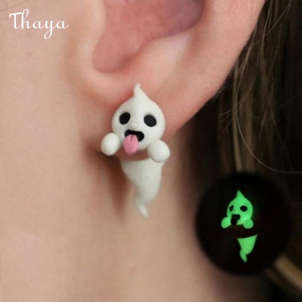 Thaya Cute Ghost Halloween Luminous Earrings