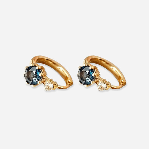 Thaya 925 Silver Retro London Blue Planet Earrings
