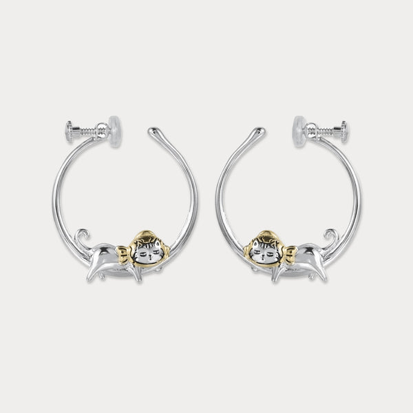 Thaya Cat Hoop Earrings