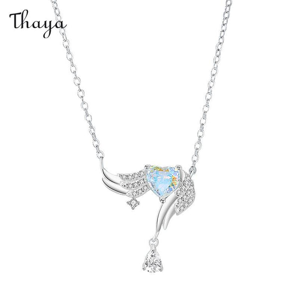 Thaya 925 Silver Aurora Angel Wing Necklace & Earrings
