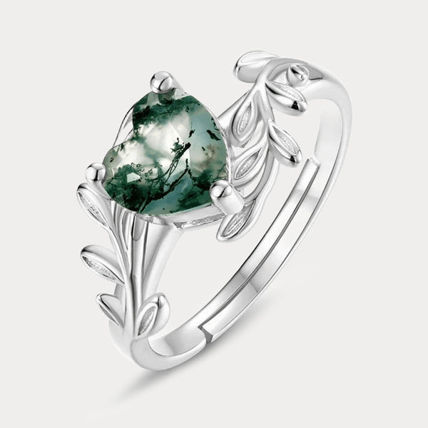Thaya S925 Silver Moss Stone Ring