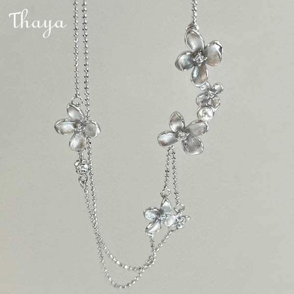 Thaya Double Chain Hydrangea Necklace