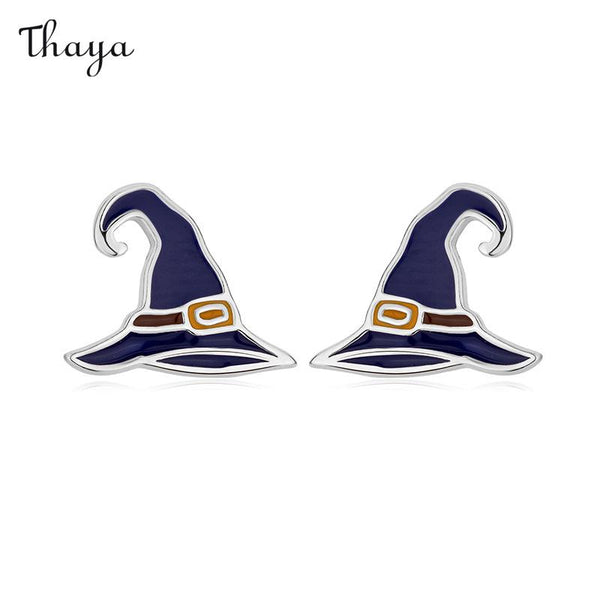 Thaya 999 Silver Vintage Witch Hat Ear Studs
