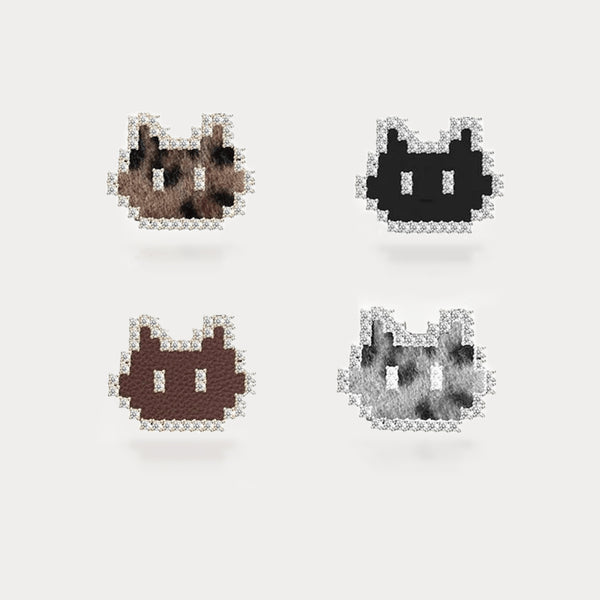 Thaya Pixel Cat Earrings