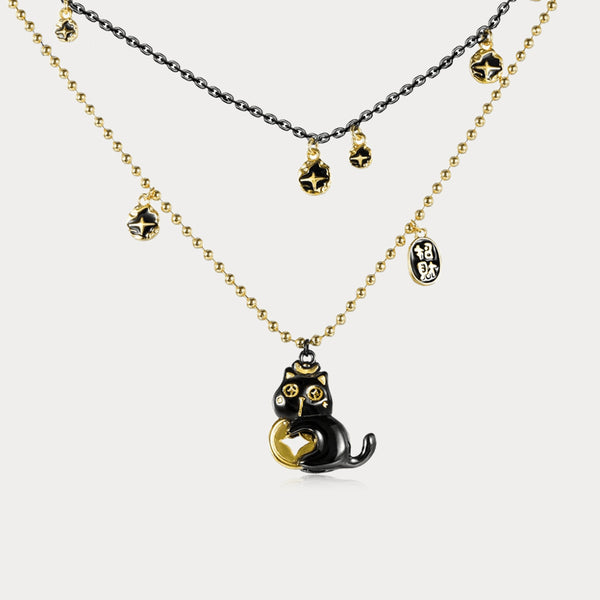 Thaya Layered Lucky Cat Necklace