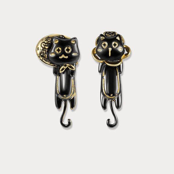 Thaya Black Cat Earrings