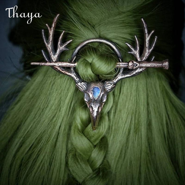 Thaya Antler Skull Hair Clip Pin