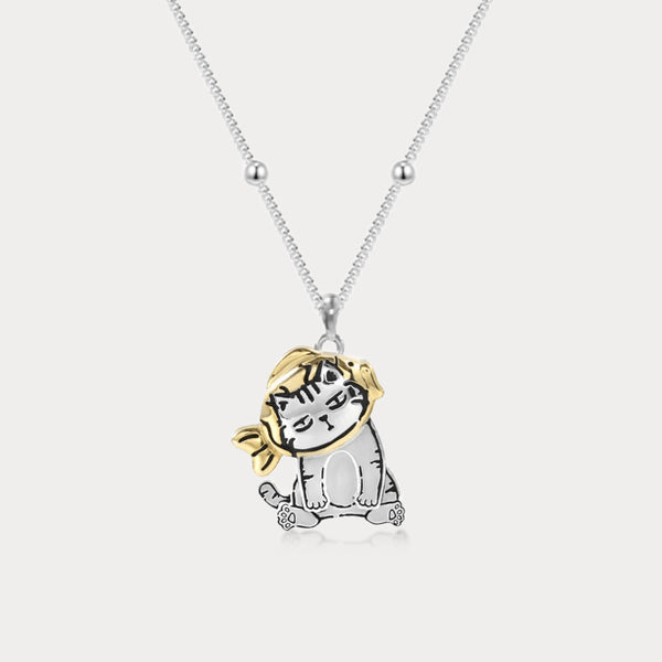 Thaya S925 Silver Cat Pendant Necklace